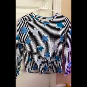 White black and blue stars one sleeve